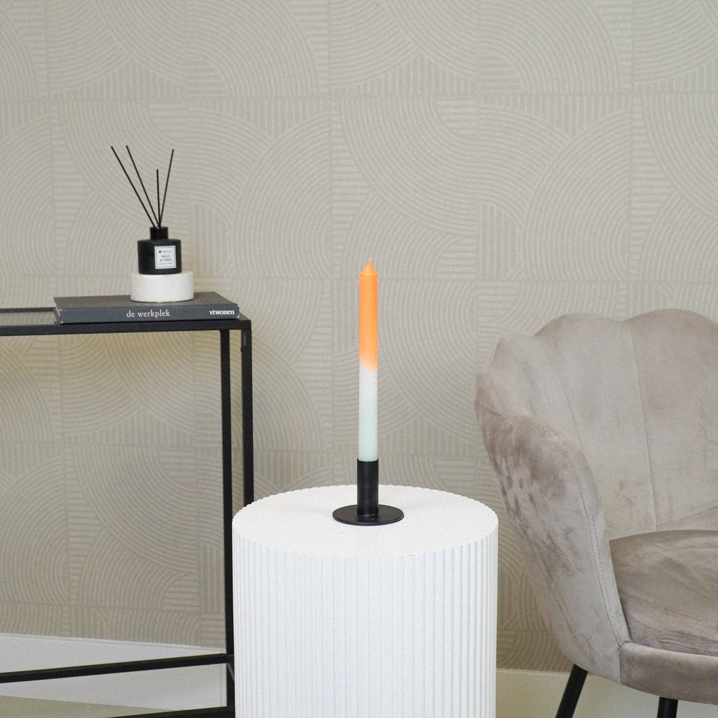 Candlestick - Basic - Metal - Black - 8x8x6.5cm