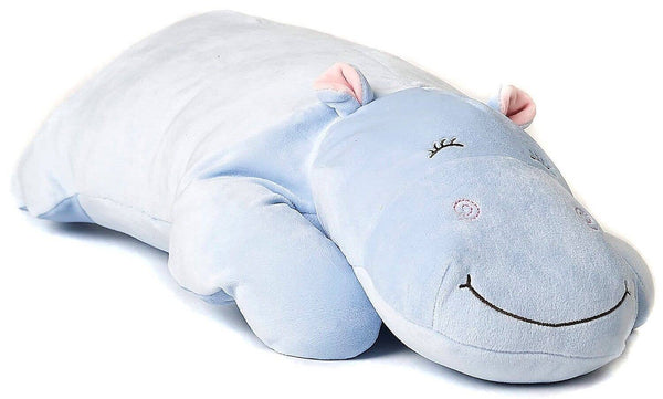 Coussin Hippopotame bleu clair Uni Toys