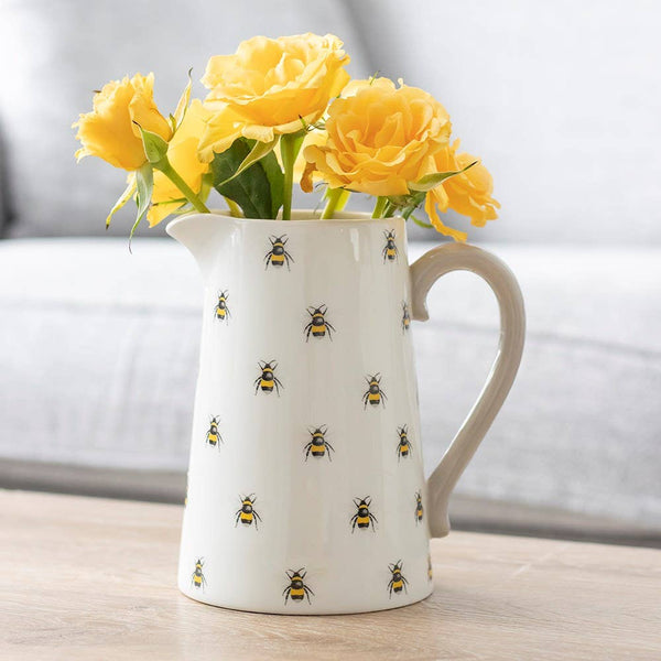 Keramikkrug mit Frühlingsbienenmotiv