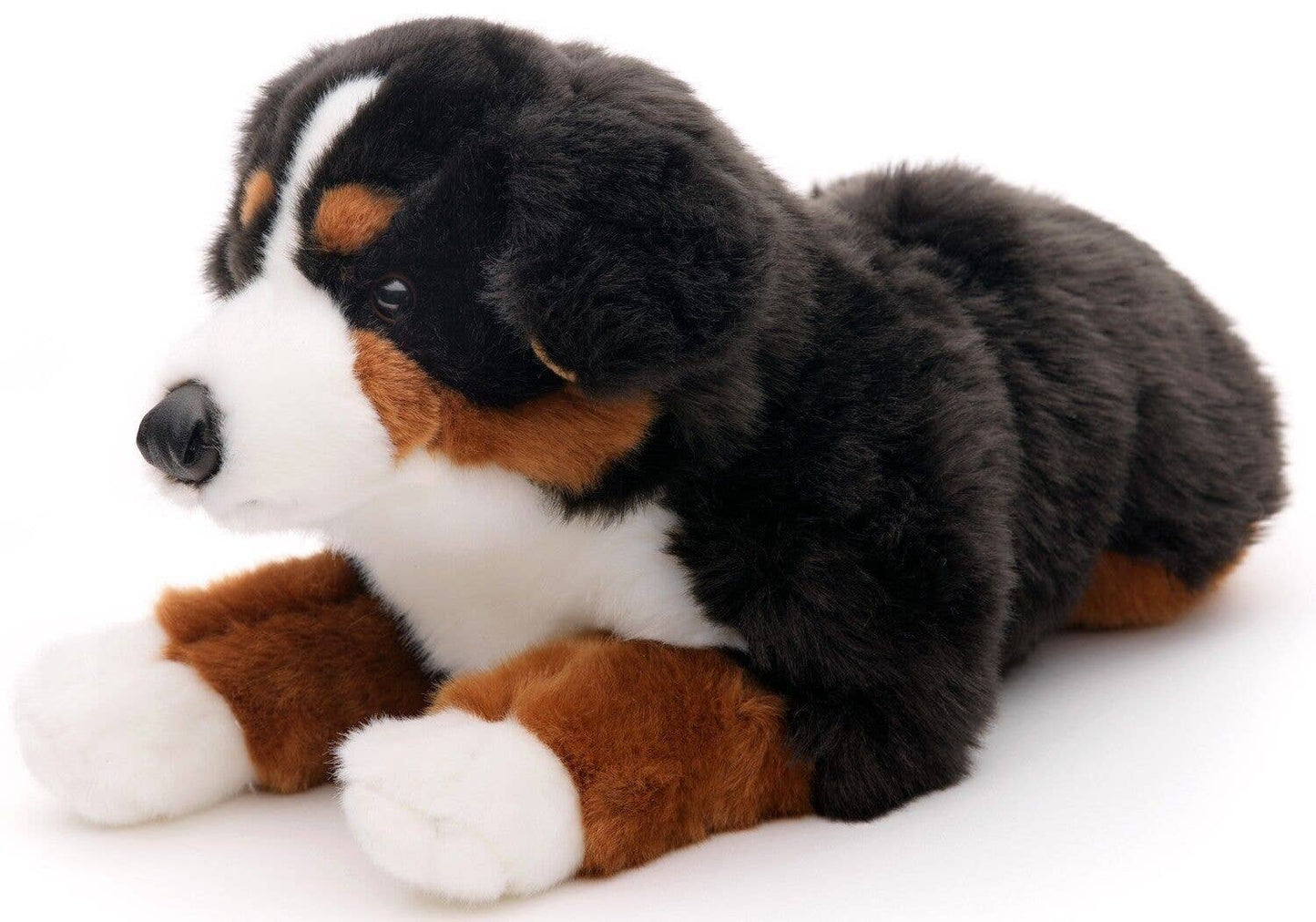 Bernese Mountain Dog plush toy, lying down