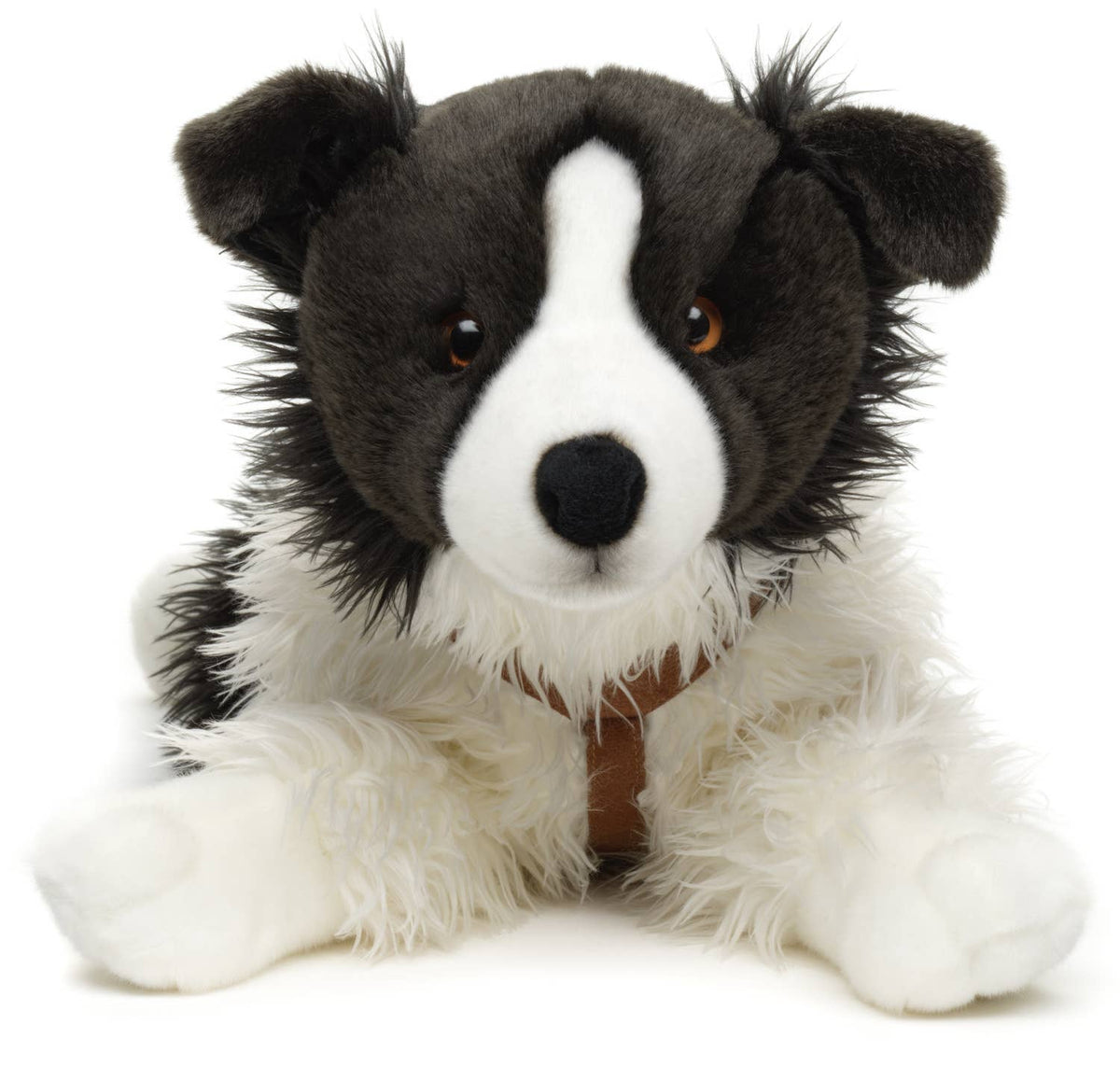 Lying border collie plush toy