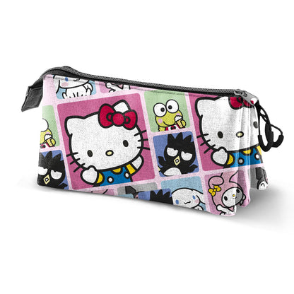 Sanrio Triple Pencil Case - Hello Kitty Panels