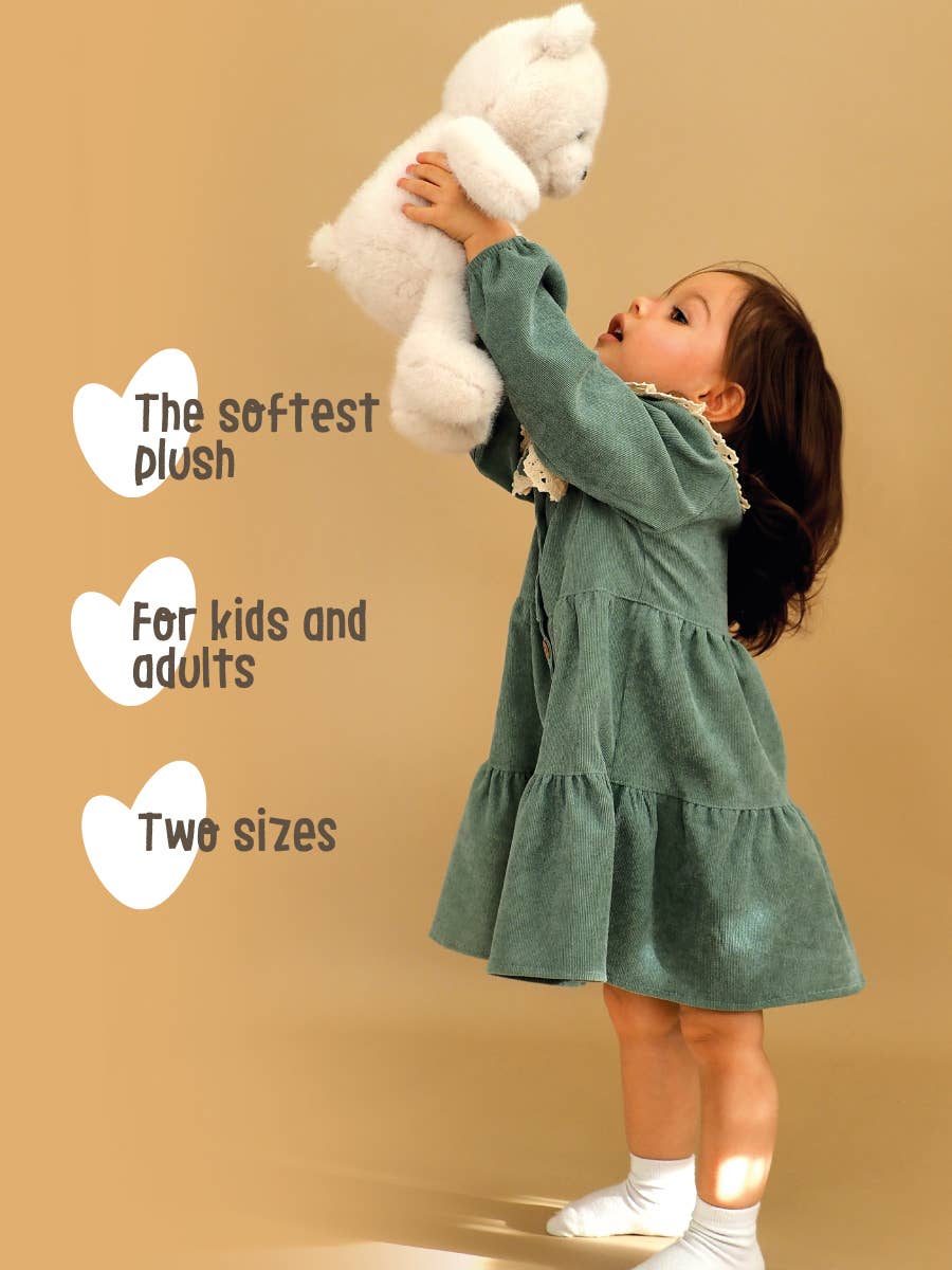 Peluche ours en peluche blanc - 25 cm - 0+