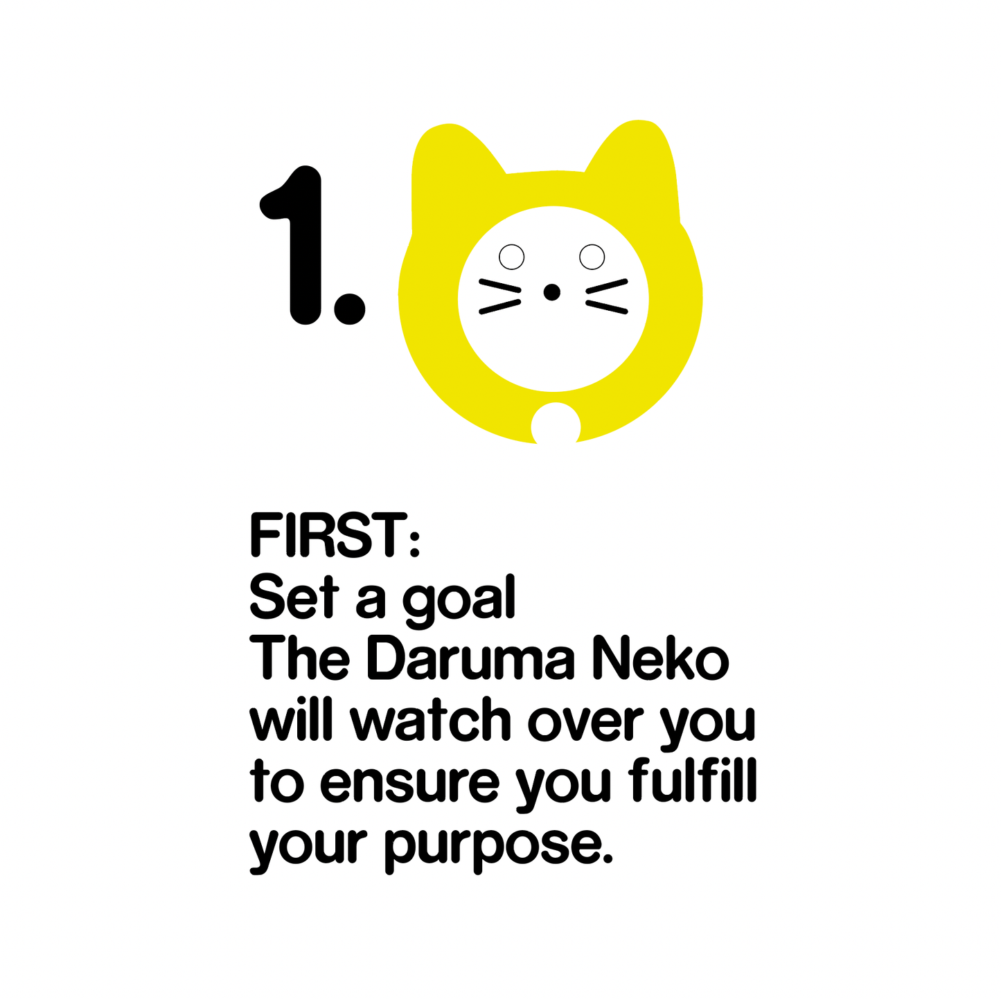 Black Daruma Cat "Good Health"