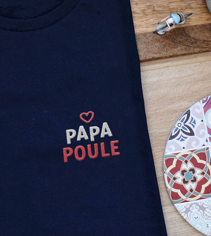 T-shirt Brodé Papa Poule