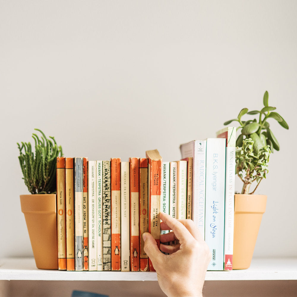 Serre-livres pot de fleurs