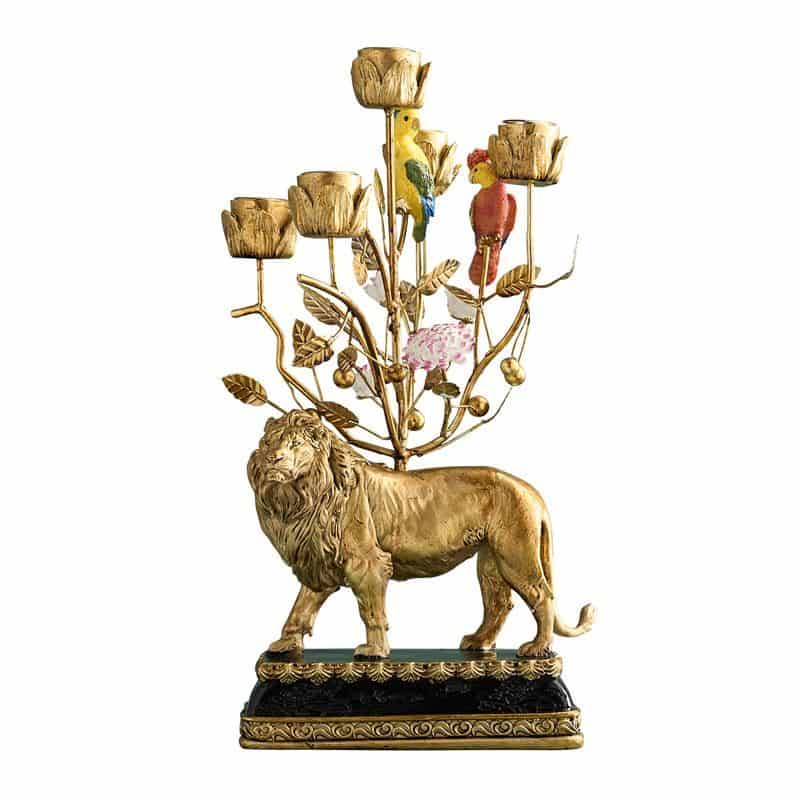 Lion Chandelier, Poly/Metal, 20 x 15 x 37 cm