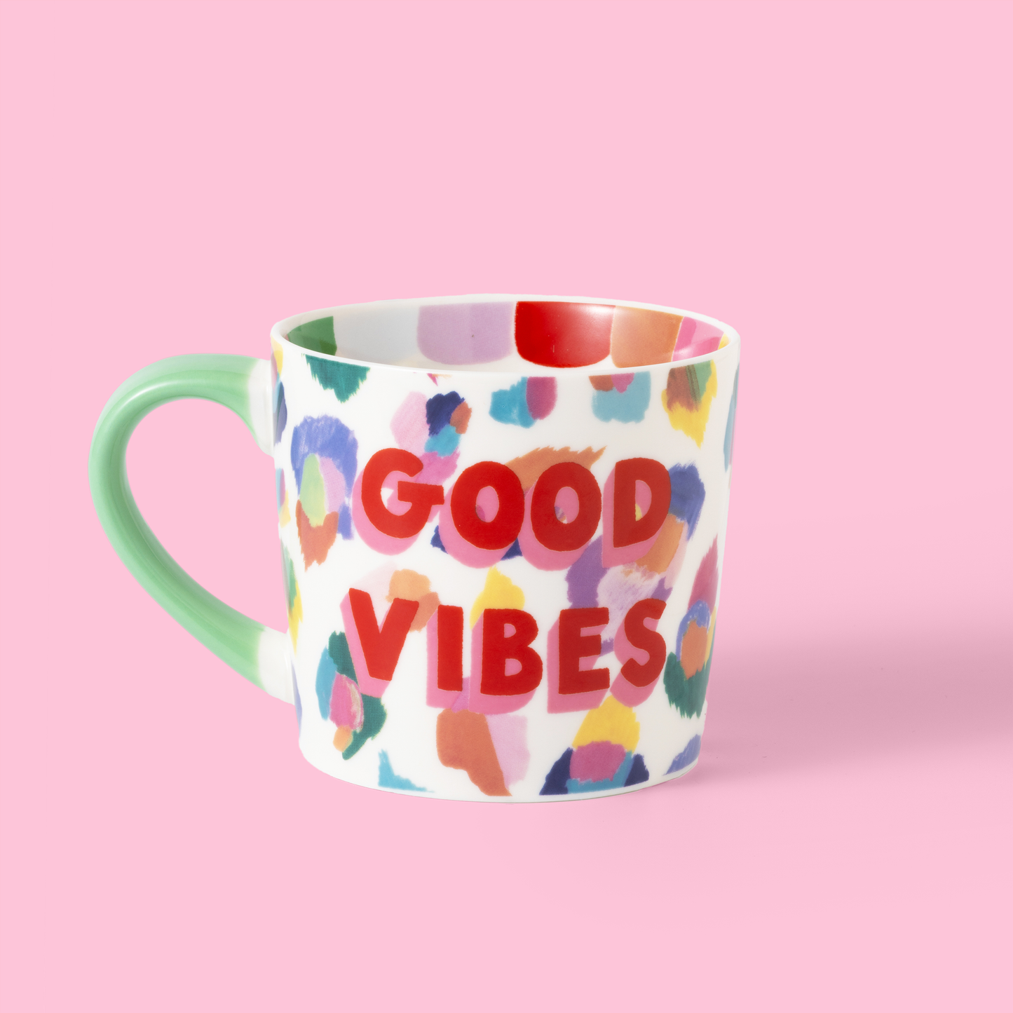 Mok met beschilderde luipaardprint - Goede vibes