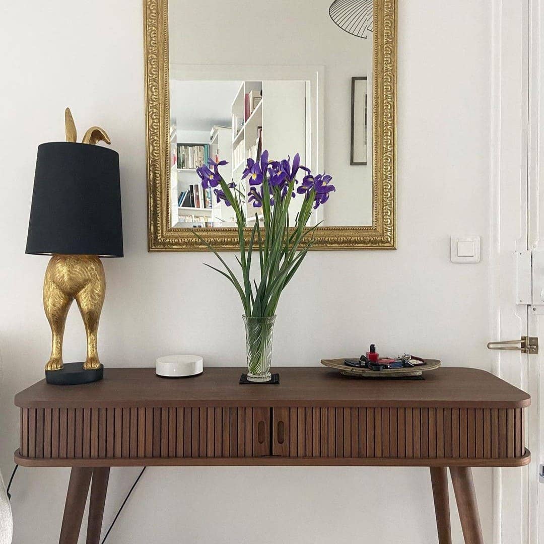 Lampe de table Hiding Bunny®, Or/Noir, 24 x 24 x 74 cm