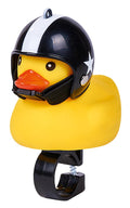 Eend met motorhelm