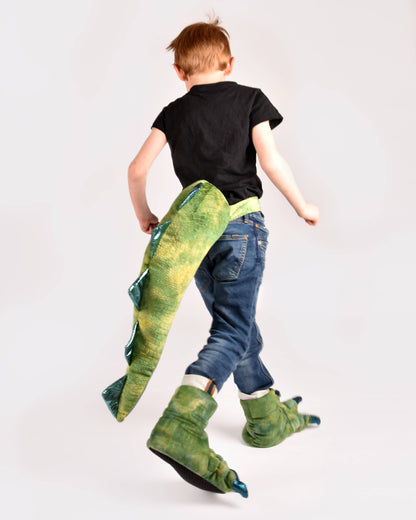 Dinosaur slipper + tail set EU size 30-34
