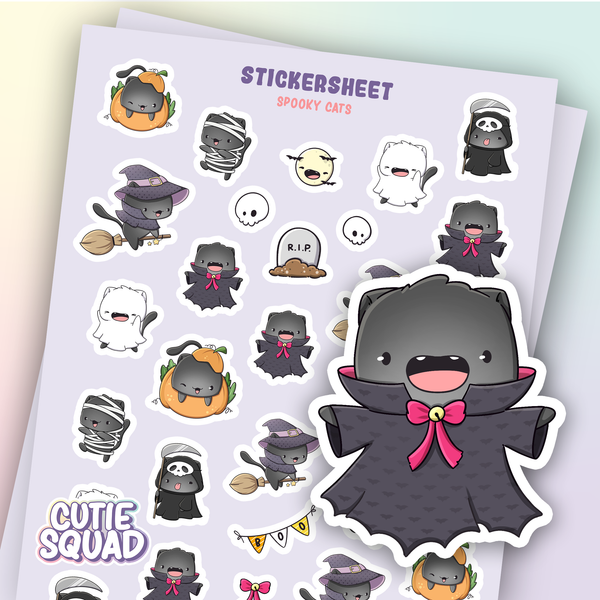 Scary Cats Sticker Sheets