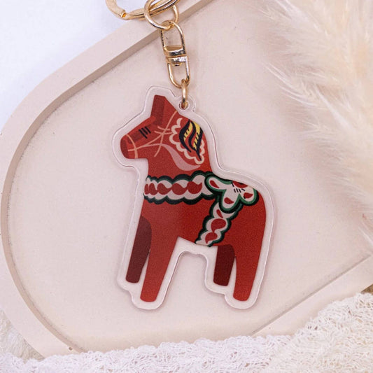 Dalecarlian Horse Keychain