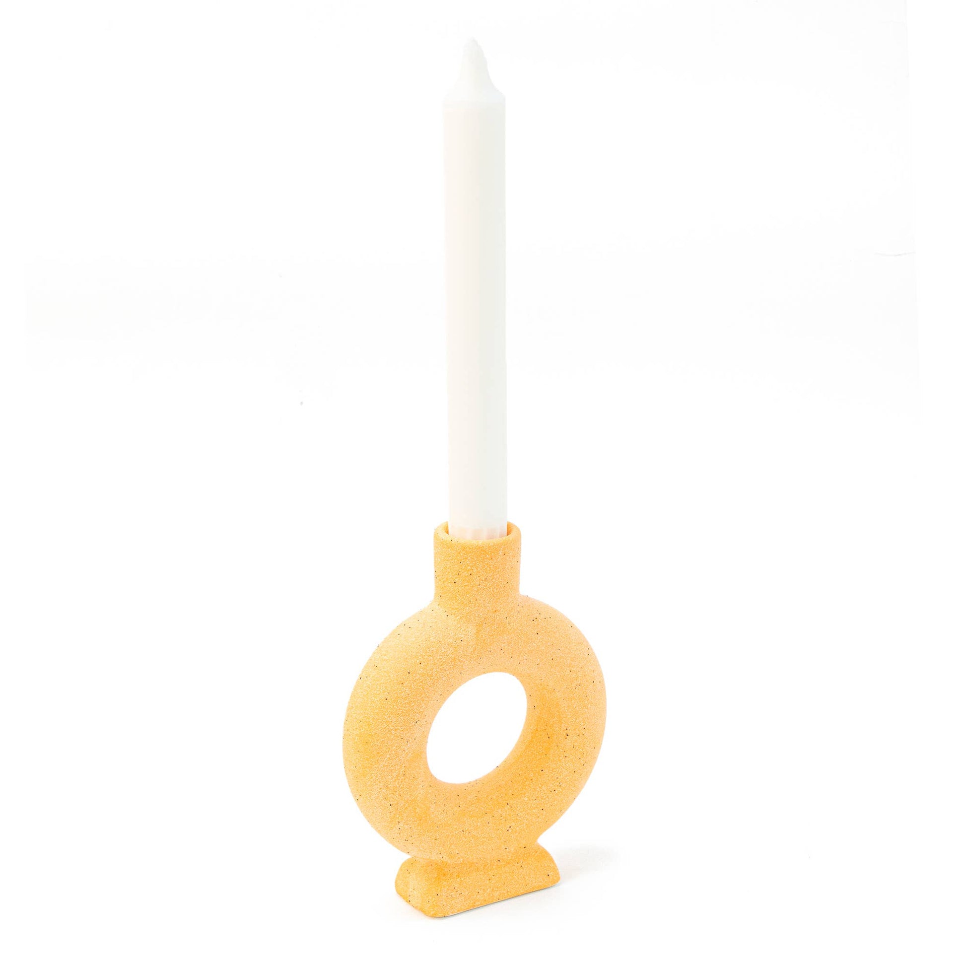 Porte Bougie en Céramique Ovale Orange Peint à la Main Helio Ferretti Vue 2