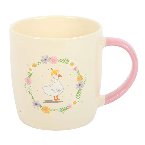 Mok met bloemenmotief en eendje