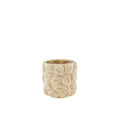 Bloempot - Kusjes - Keramiek - Beige - 11x11x11,5 cm