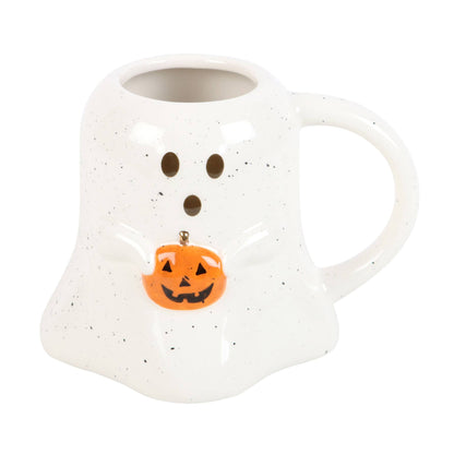 Ghost Mug with Pumpkin