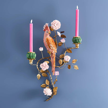 Oranje/gouden papegaaienkroonluchter 39,5 x 12 x 59 cm