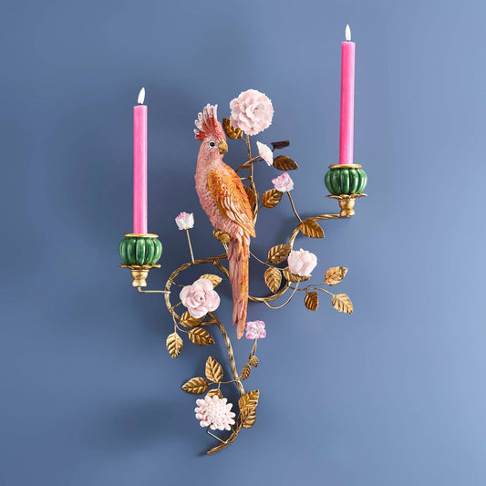 Oranje/gouden papegaaienkroonluchter 39,5 x 12 x 59 cm