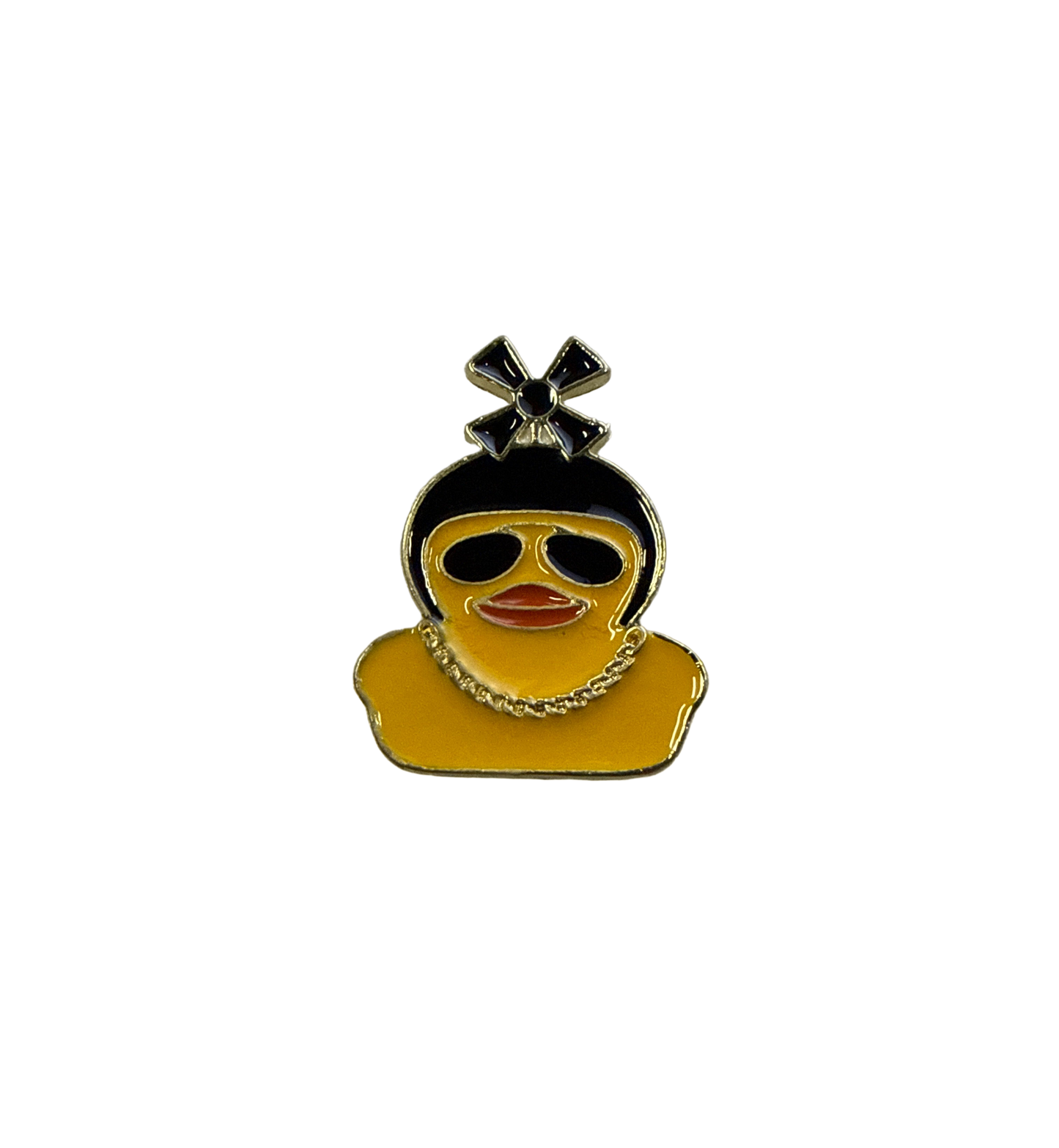Pin’s Canard Jaune avec Casque Moto à Hélices