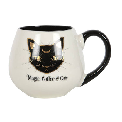 Magic Round Mug, Coffee &amp; Cats