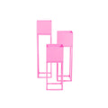 Plantenstandaard - Metaal - Roze - S3 - 15x15x60/50/40cm