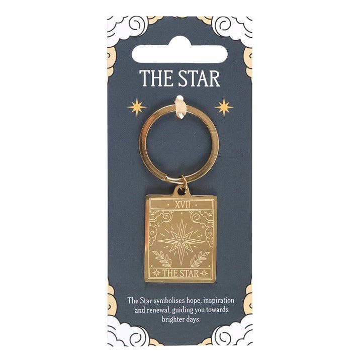 Sleutelhanger met sterren-tarotkaart