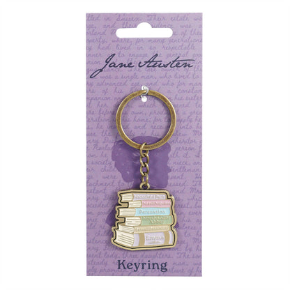 Jane Austen Book Stack Keychain