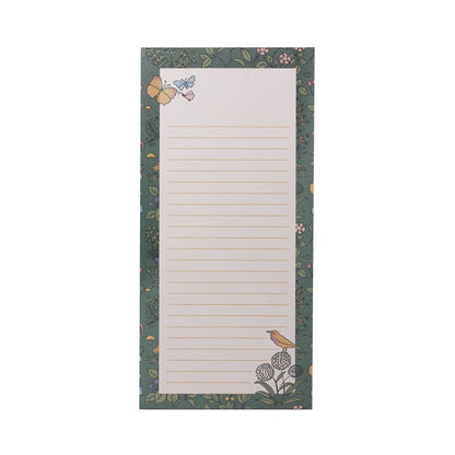 Voysey Lined Notepad Botanical Garden Fauna and Flora