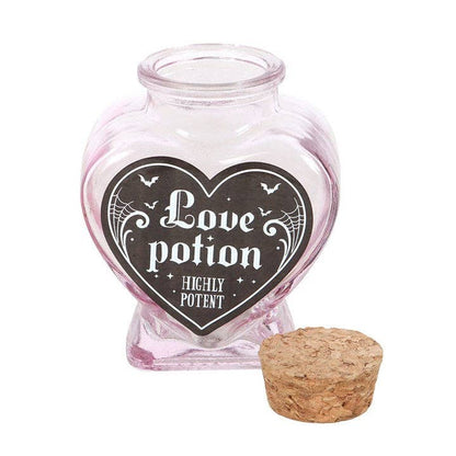Decorative glass bottle in the shape of a heart, Love Potion