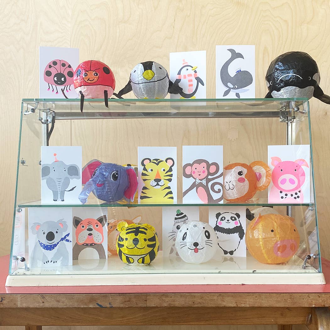 Carte avec Ballon Japonais en Papier - Phoque