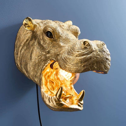 Patty Gold Hippopotamus Wall Sconce