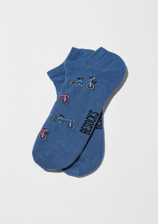BeBicycle Blue - 100% Organic Cotton Ankle Socks