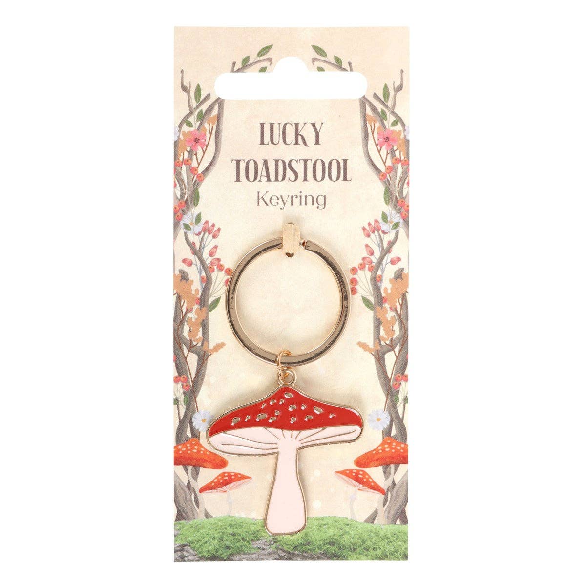 "Lucky Toadstool" Mushroom Keychain