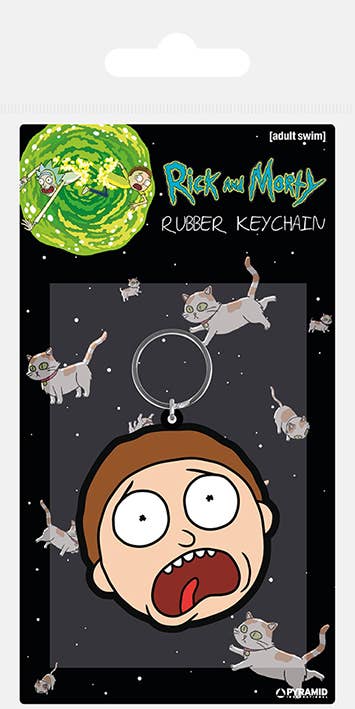 Rick and Morty (Morty Terrified Face) rubber keychain