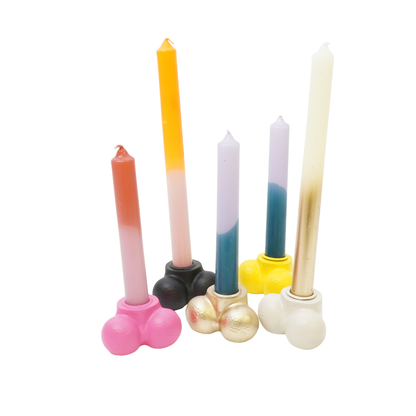 Candle holder - Scrotum - Polyresin - Sand - 7.5x5.5x4cm