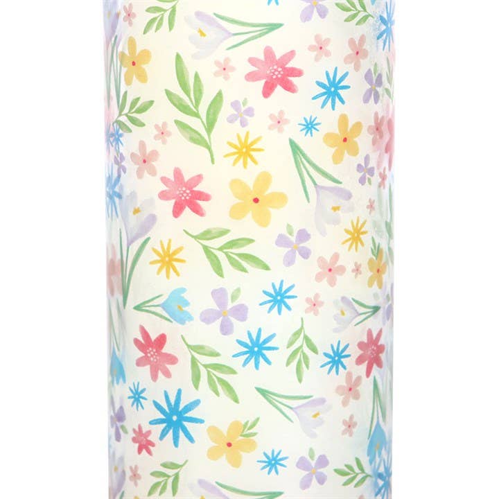 Fresh Linen Tube Candle with Spring Floral Print