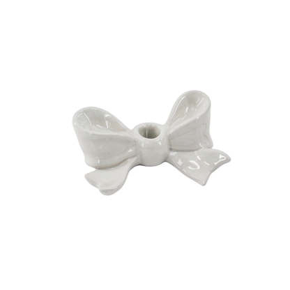 Candlestick - Knot - Ceramic - White - 18x9x7 cm