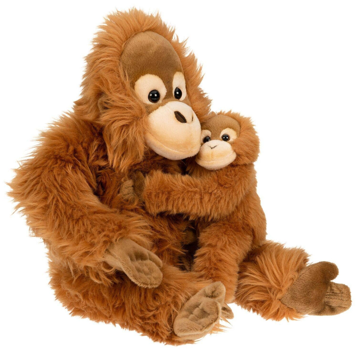 Orangutan plush with baby, sitting
