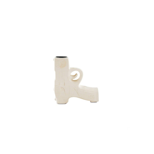 Candlestick - Pistol - Ceramic - Sand - 12x5x12cm