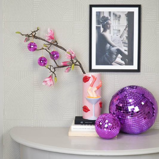 Boule de Noël Disco Rose - 6-Pack