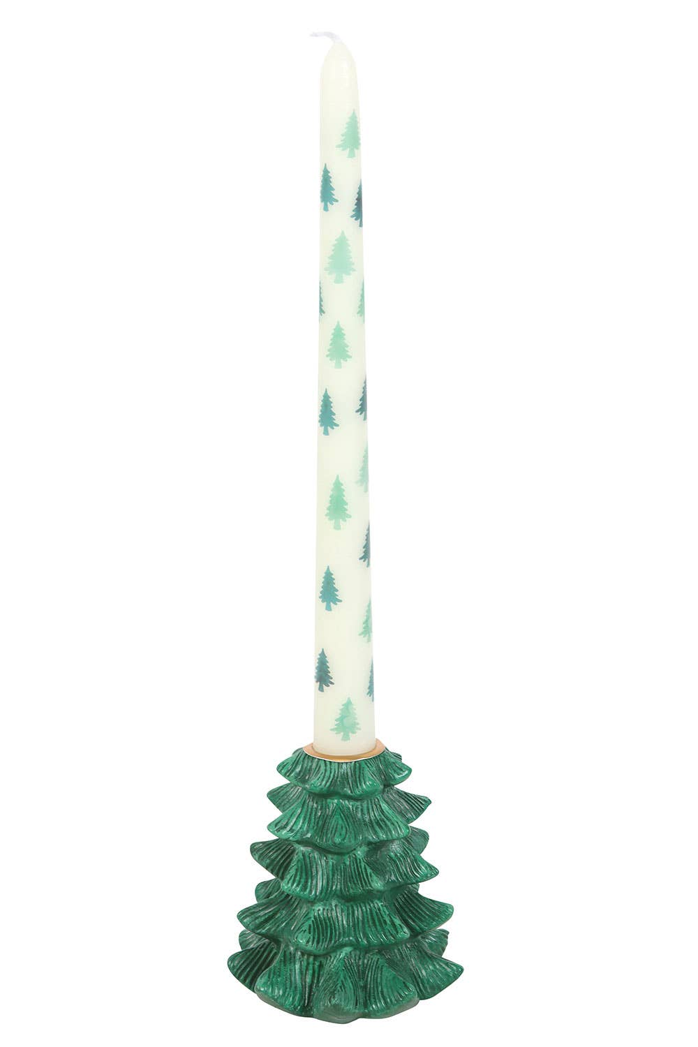 Groene dennenboom kaarsenhouder