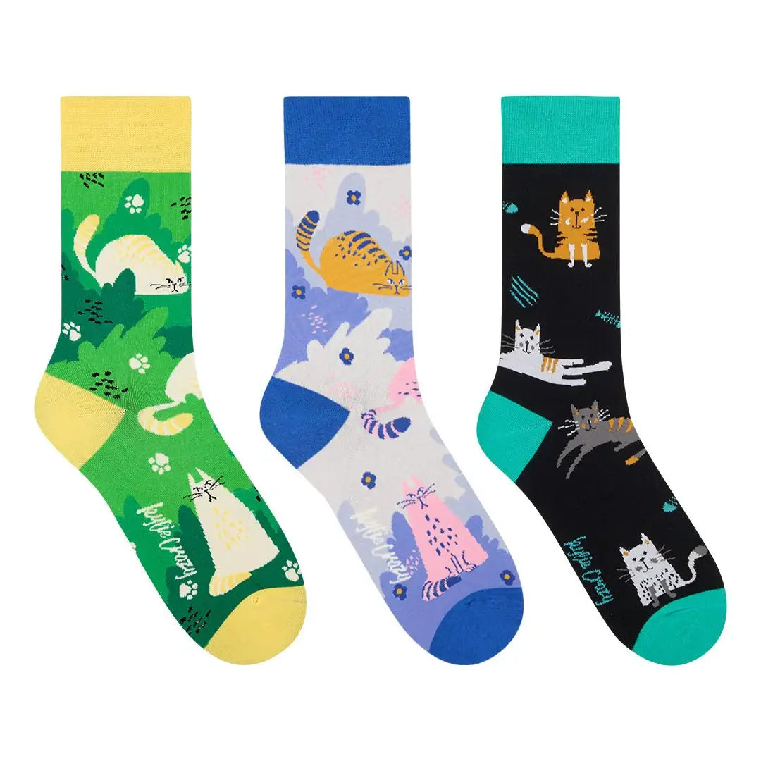 Gift Set 3 Pairs of Cat Socks