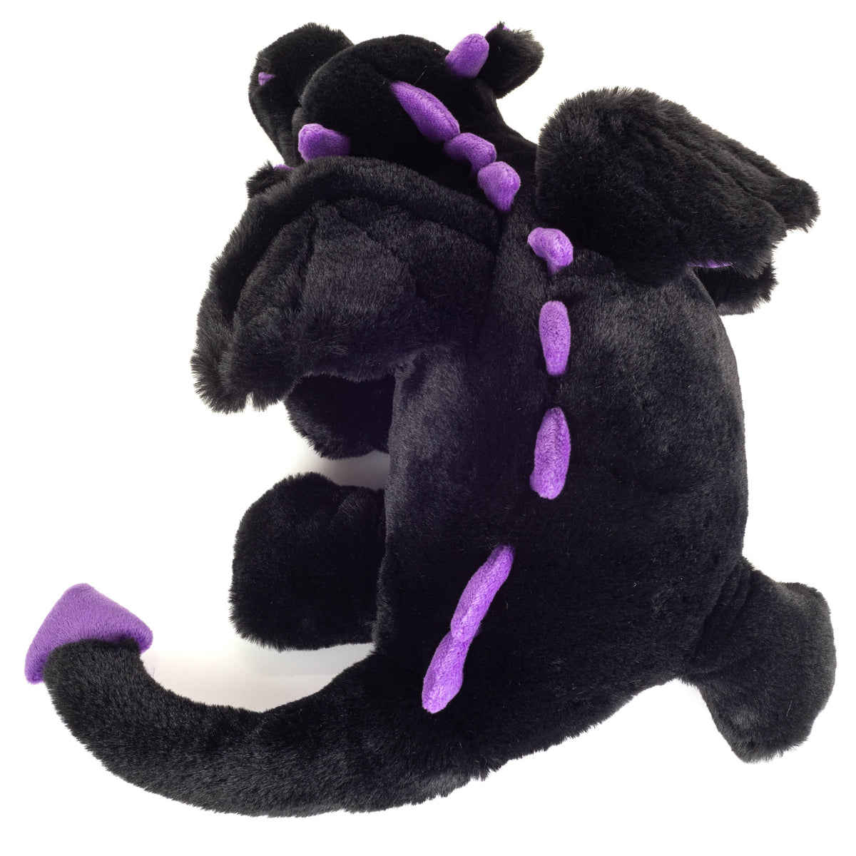 Peluche Dragon Logan Noir et Violet – 32 cm