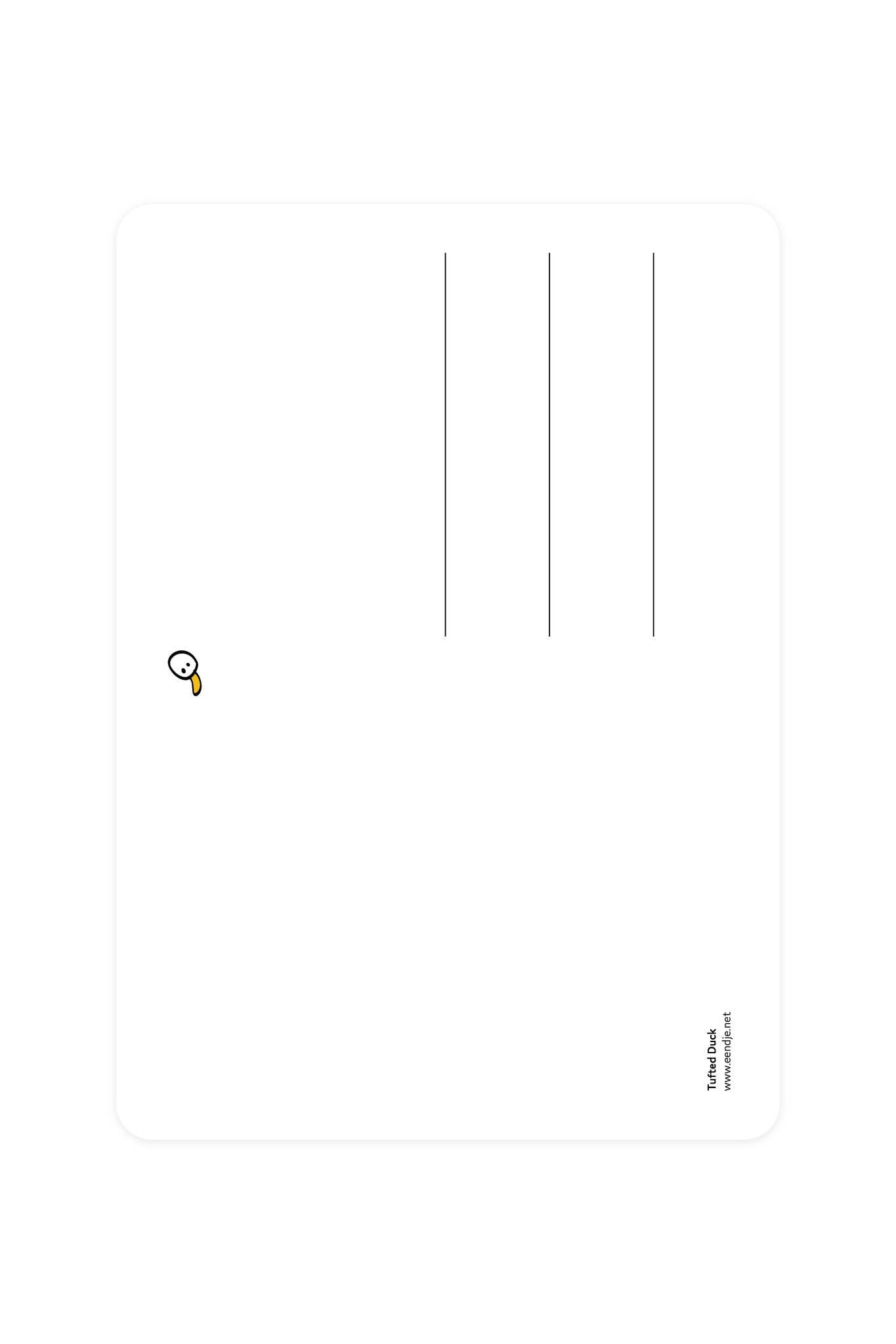 Postcard with tufted duck - Lucky Ducky