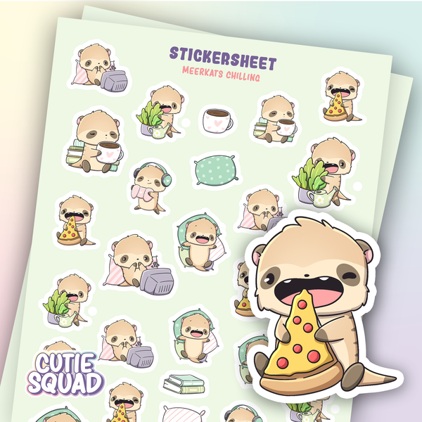 Meerkat Chilling Sticker Sheets