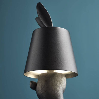 Lampe de table LED Lapin Hiding Rabbit, Noir