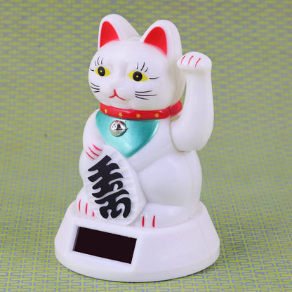 Solar lucky white cat 12cm