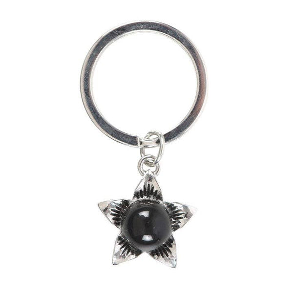 Belladonna sleutelhanger met zwarte obsidiaan