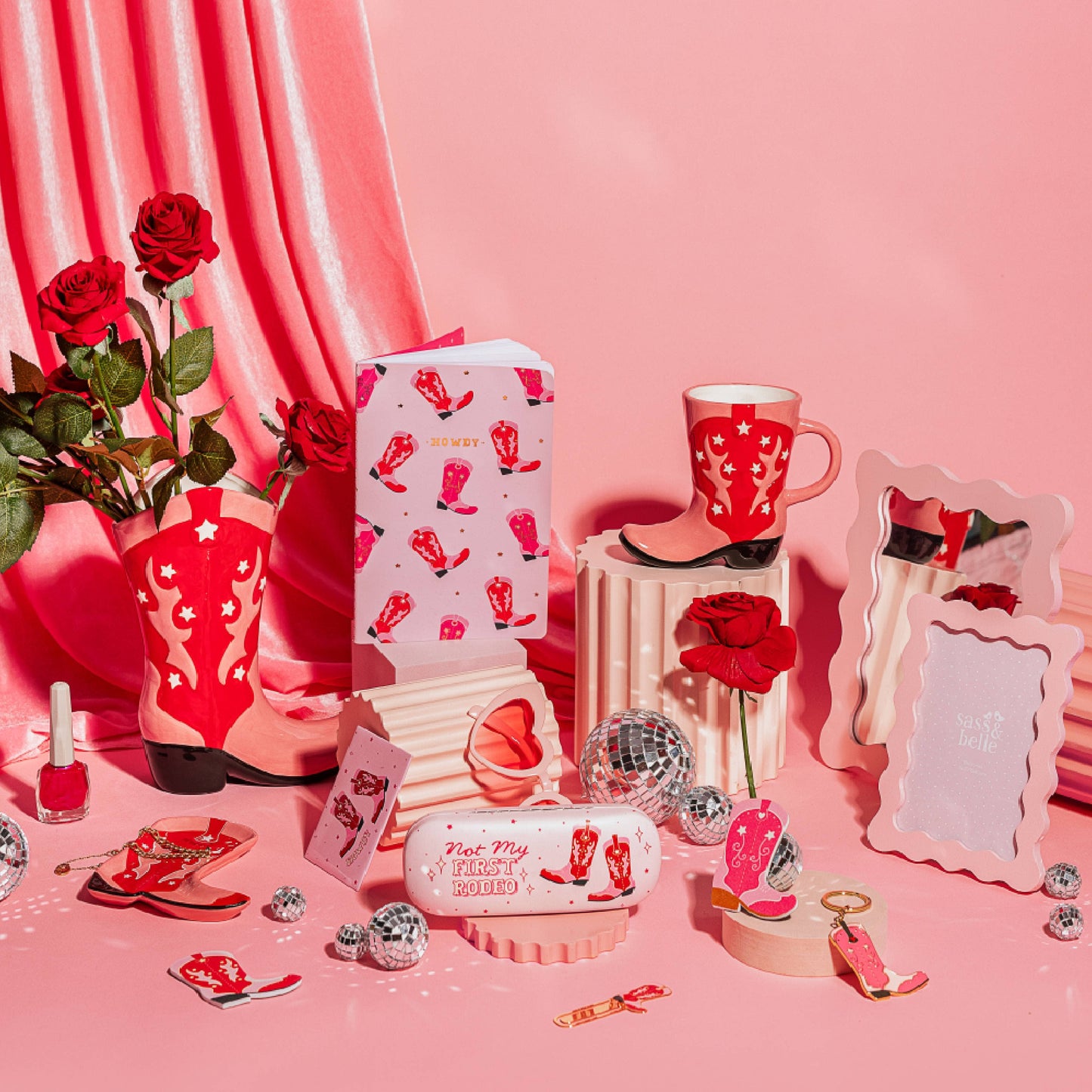 Vase Botte de Cowboy - Rouge